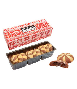 Sausainiai su šokoladiniu įdaru, pateikta dėžutėje
