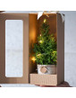 M dydžio betoninis vazonas su Kalėdų eglute ir LED girlianda.