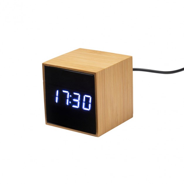 Bambukinis skaitmeninis laikrodis Bamboo Alarm