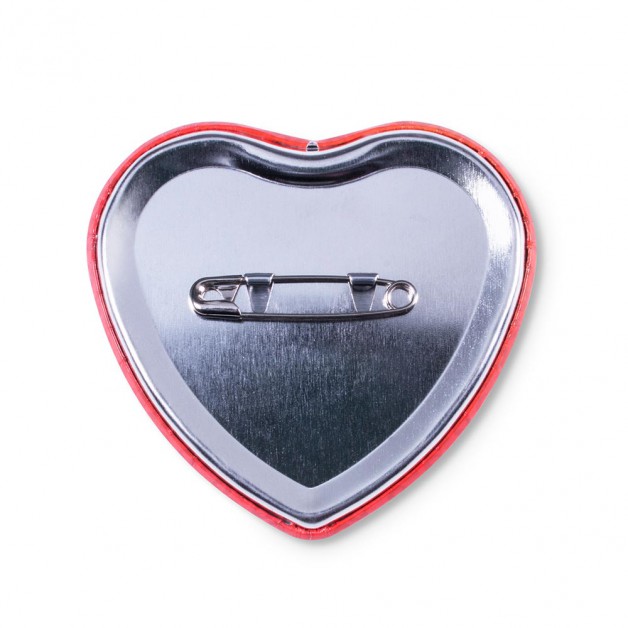 Metalinis ženkliukas su personalizuotu dizainu, širdelės formos, spalvota spauda