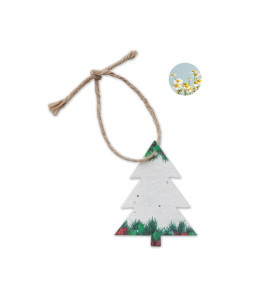 TREESEED kalėdinis ornamentas iš sėklų popieriaus, eglutės formos
