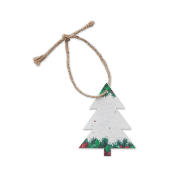 TREESEED kalėdinis ornamentas iš sėklų popieriaus, eglutės formos