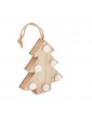 LALIE šviečianti medinė, kalėdinės eglutės formos dekoracija su 6 LED švieselėmis