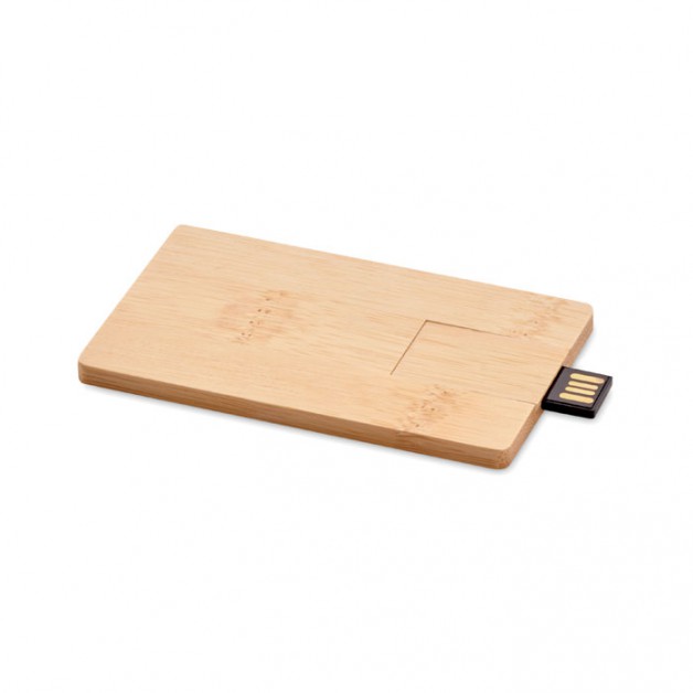 CREDITCARD PLUS 16GB USB laikmena su bambukine išore