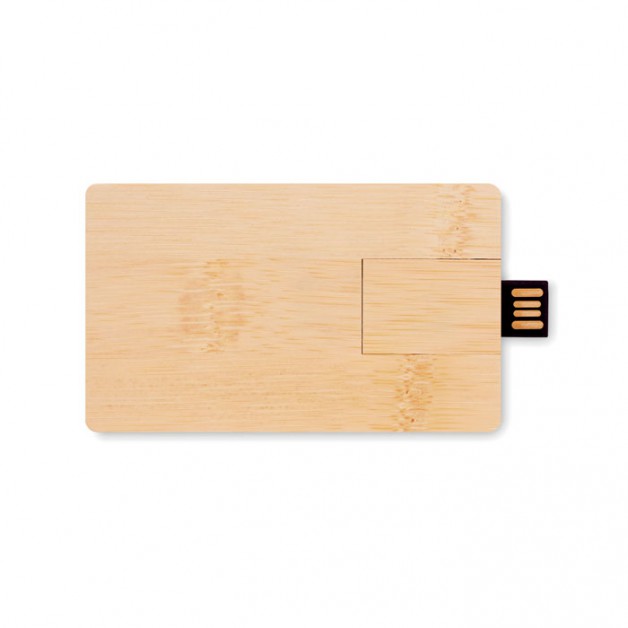 CREDITCARD PLUS 16GB USB laikmena su bambukine išore