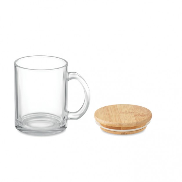 CELESTIAL stiklinis puodelis su bambukiniu dangteliu, 300 ml