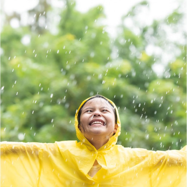 PONCHIE PEVA vaikiškas lietaus pončas su gobtuvu