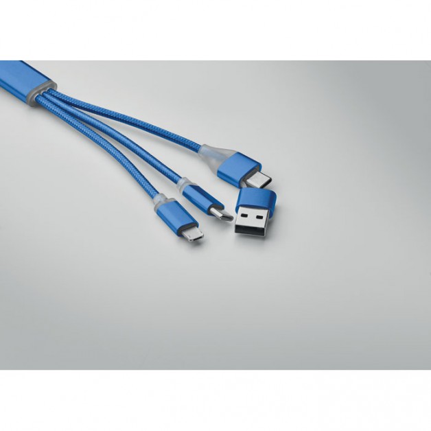 BLUE 4 in 1 raktų pakabukas - adapteris  su skirtingomis jungtimis