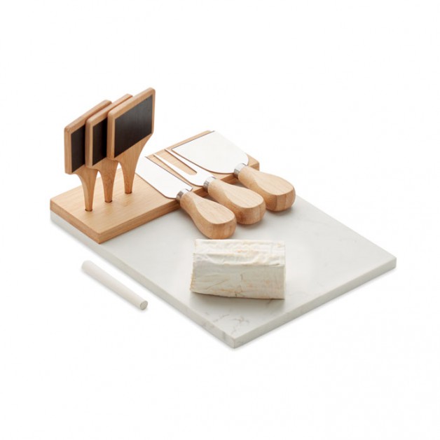 BANLI sūrio serviravimo lentelė su marmuru ir bambuku