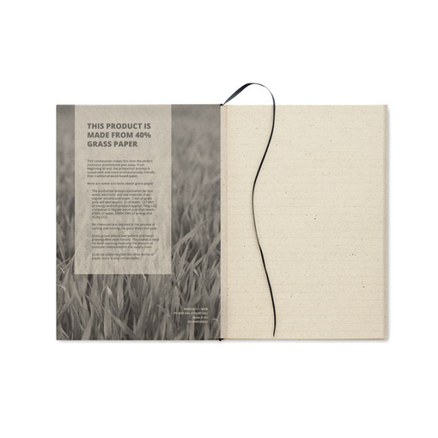 GRASS NOTES A5 užrašinė su žolės popieriumi, 80  lapų, su linijomis