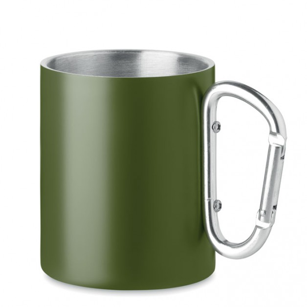 TRUMBA metalinis puodelis su karabinu - rankena, 300 ml