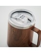 NAMIB MUG dvisienis kelioninis puodelis, su medžio imitacija, 300 ml