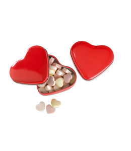 LOVEMINT saldainiukai metalinėje, širdelės formos dėžutėje