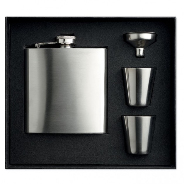 SLIMMY FLASK SET gertuvė su dviem mini taurelėmis, rinkinys