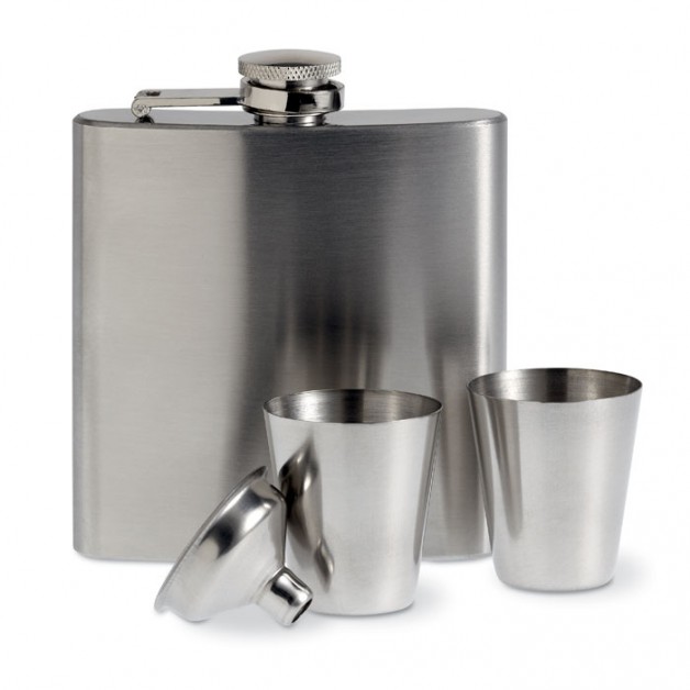 SLIMMY FLASK SET gertuvė su dviem mini taurelėmis, rinkinys