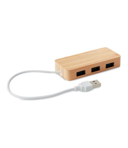 VINA bambukinis USB šakotuvas su 3 USB jungtimis
