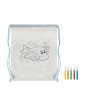 CARRYDRAW neaustinio audinio spalvinimo krep&scaron;ys su flomasteriais, 80 g/m&sup2;