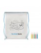 CARRYDRAW neaustinio audinio spalvinimo krep&scaron;ys su flomasteriais, 80 g/m&sup2;