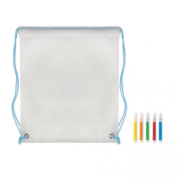 CARRYDRAW neaustinio audinio spalvinimo krep&scaron;ys su flomasteriais, 80 g/m&sup2;