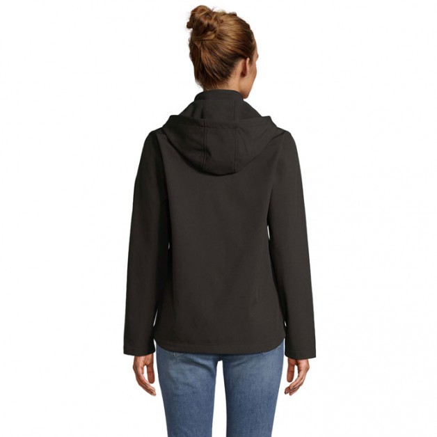 RACE moteriška softshell striukė su gobtuvu, 280 g/m²