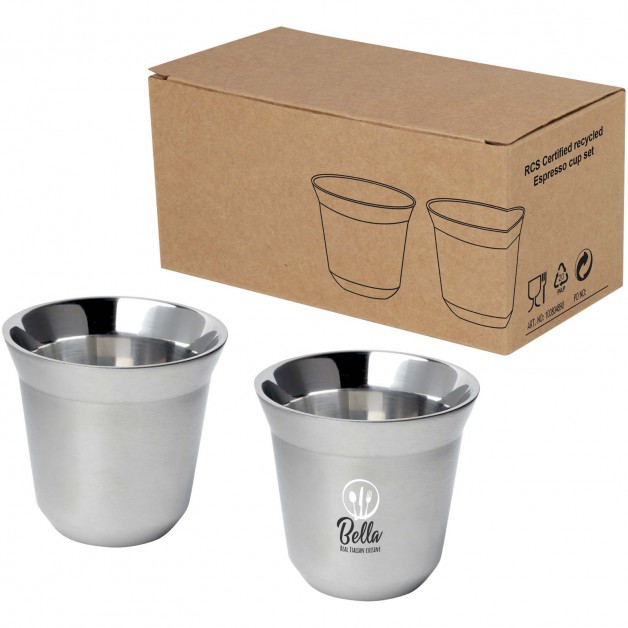 Duo nerūdijančio plieno espresso puodeliai, 80 ml