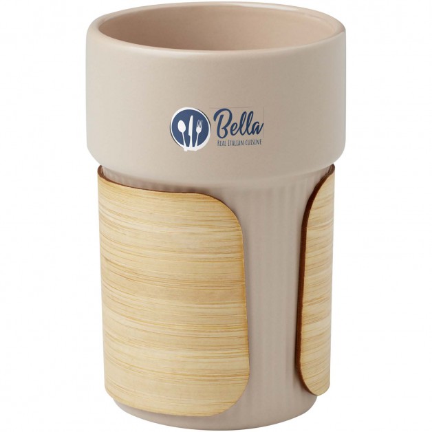 Fika puodelis su bambukiniu laikikliu, 340 ml