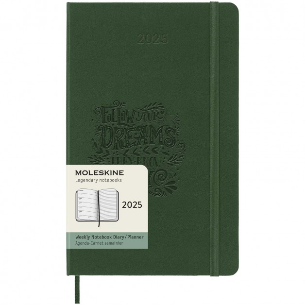 Moleskine savaitinė darbo knyga kietu viršeliu, L dydis