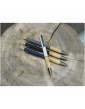 Perdirbto aliuminio tušinukas su bambukinėmis detalėmis, mėlynas rašalas