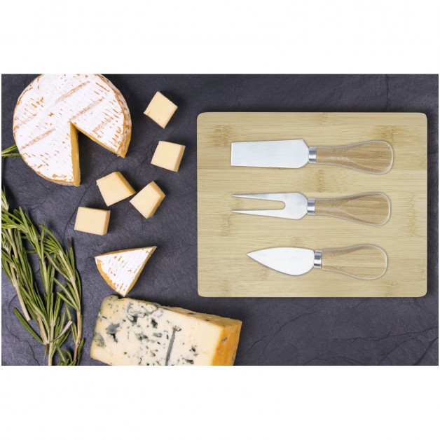 Ement sūrio įrankių rinkinys su bambukine lentele