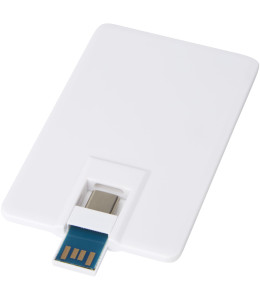 Duo slim 64GB USB laikmena, kortelės formos, su Type-C ir USB-A 3.0 jungtimi