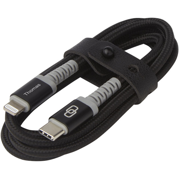 ADAPT MFI laidas su dviem galais: USB-C į Lightning laidą