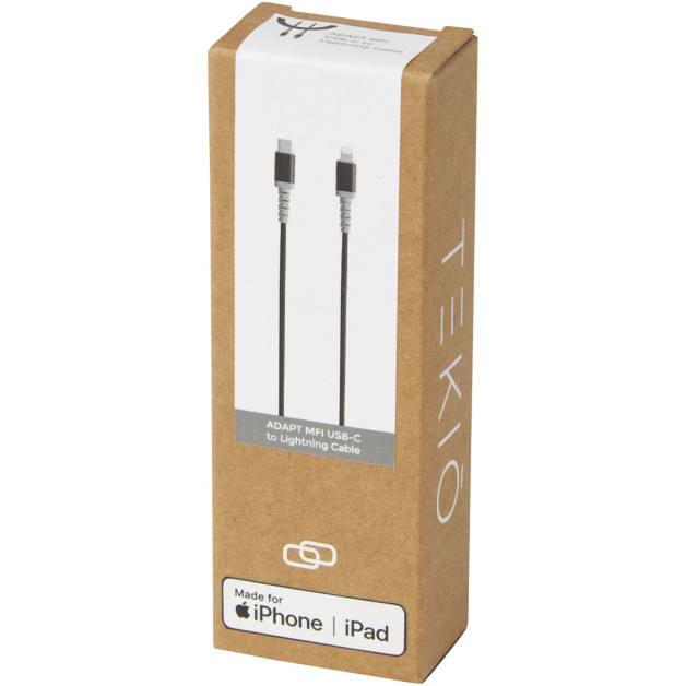 ADAPT MFI laidas su dviem galais: USB-C į Lightning laidą