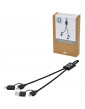 Connect 6-in-1 45W RCS perdirbto aliuminio, greito įkrovimo laidas su skirtingomis jungtimis