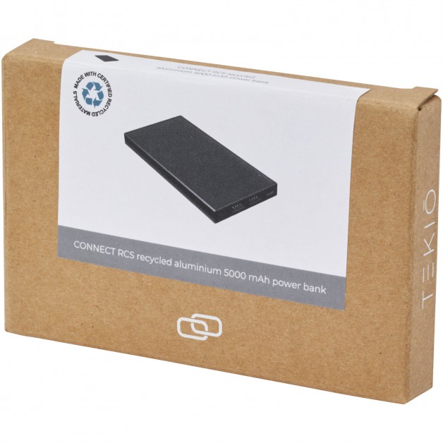CONNECT RCS perdirbto aliuminio 5000 mAh išorinė baterija (power bank įkroviklis)