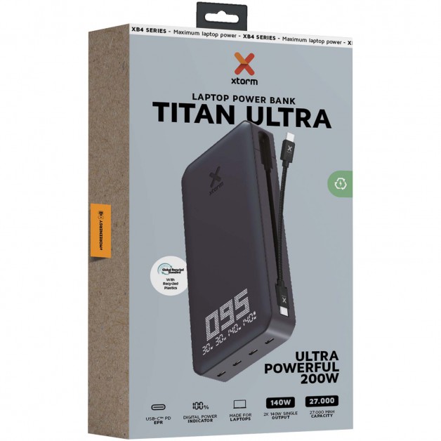 Xtorm XB403 Titan Ultra nešiojamojo kompiuterio energijos talpykla, 27.000 mAh 200W