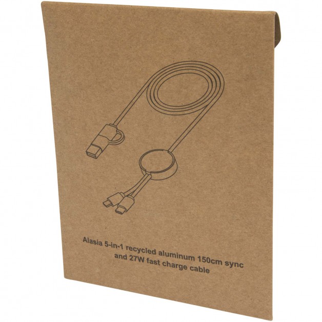 Alasia 5‑in‑1 duomenų perdavimo laidas iš perdirbto aliuminio ir plastiko, 150 cm