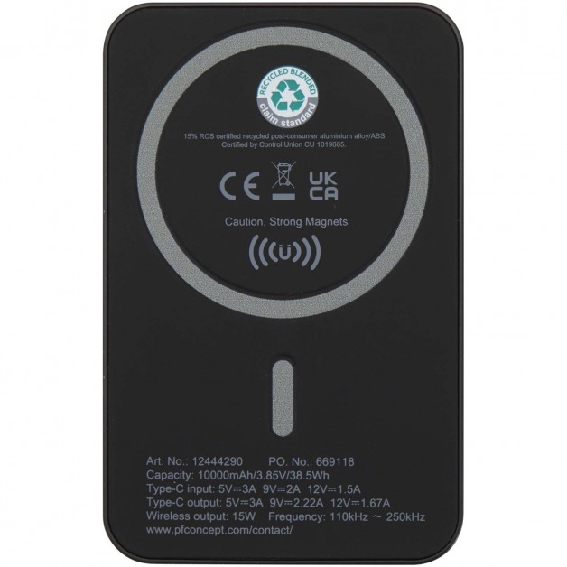 Acrab 10 000 mAh magnetinė išorinė baterija (power bank įkroviklis), 15W su 20 W PD