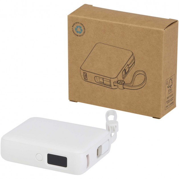 Acrux planšetės 10 000 mAh perdirbto plastiko išorinė baterija (power bank įkroviklis), 35W Acrux planšetės 10 000 mAh perdirbto plastiko išorinė baterija (power bank įkroviklis), 35W