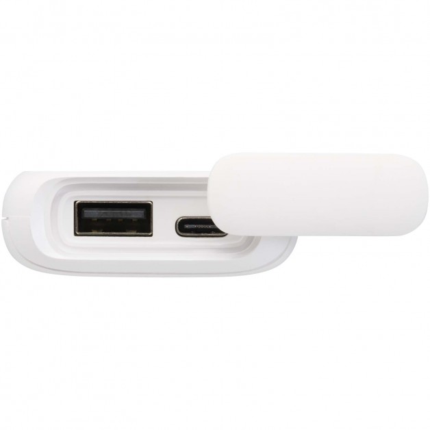 Alkes vandeniui atspari 5000 mAh perdirbto plastiko išorinė baterija (power bank įkroviklis), 12W