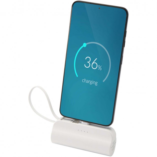 Alnair 5000 mAh USB-C perdirbto plastiko išorinė baterija (power bank įkroviklis), 10W