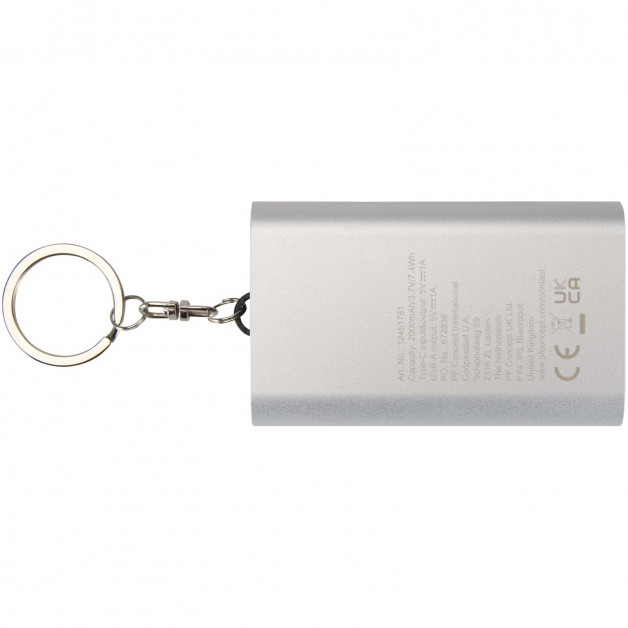 ARCTURUS 2000 mAh iš perdirbto aliuminio išorinė baterija(power bank įkroviklis)