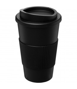 Americano® 350 ml šilumą izoliuojantis kelioninis puodelis su silikonine apsauga nuo šilumos