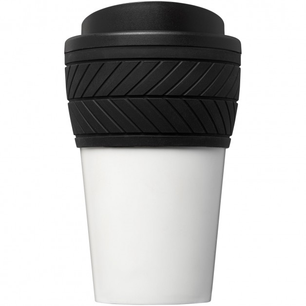 Brite-Americano® tyre 350 ml šilumą izoliuojantis kelioninis puodelis su silikoniniu padangų raštų laikikliu