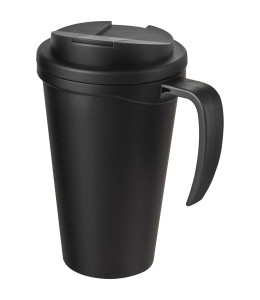 Americano® Grande 350 ml kelioninis puodelis su rankenėle ir dangteliu, kuris apsaugo nuo apsišlaks