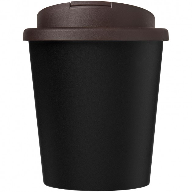 Americano® Espresso Eco 250 ml kelioninis puodelis iš perdirbto plastiko su dangteliu, kuris apsaugo nuo apsišlakstymo