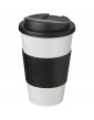 Americano® 350 ml kelioninis puodelis su silikonine apsauga nuo šilumos ir dangteliu, kuris apsaugo nuo apsišlakstymo