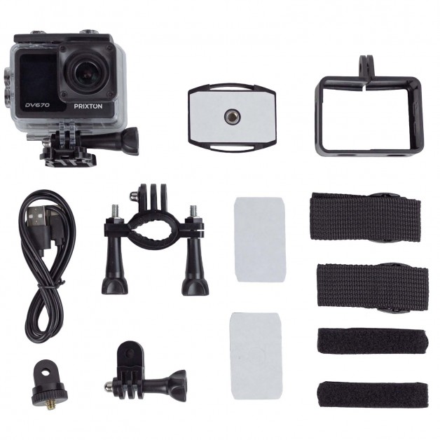 Prixton DV670 4K dviejų ekranų veiksmo kamera (go pro)