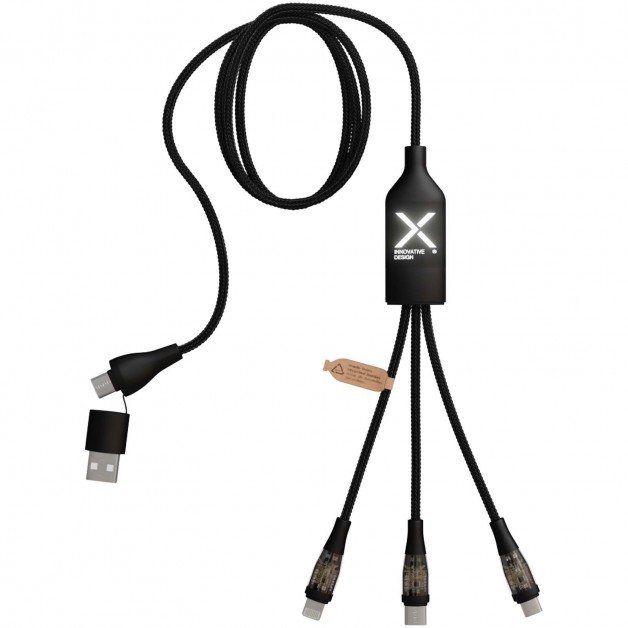SCX.design C50 5-in-1 greito įkrovimo kabelis su skaitmeniniu ekranu, 100W/5A