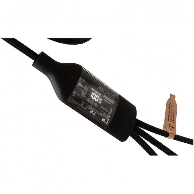 SCX.design C50 5-in-1 greito įkrovimo kabelis su skaitmeniniu ekranu, 100W/5A