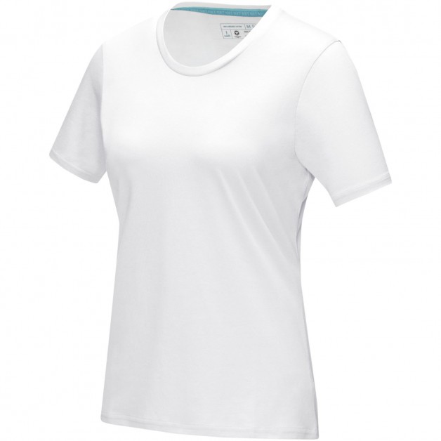 Azurite moteriški marškinėliai trumpomis rankovėmis pagaminti iš GOTS organinės medžiagos